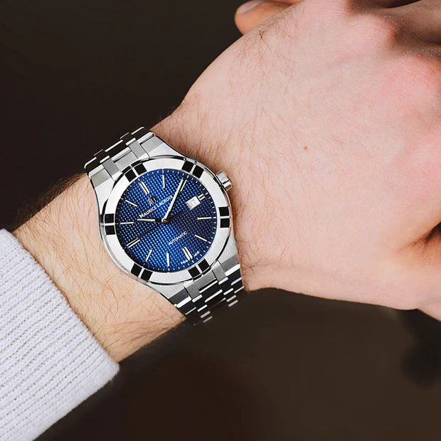 Maurice Lacroix AIKON Automatic 39mm Blue Men's Watch AI6007-SS000-430 –  Time Machine Plus