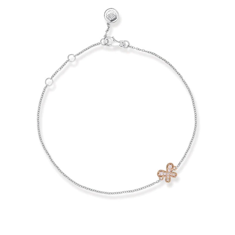 Blush Butterfly Bracelet with pink diamonds from the Argyle mine