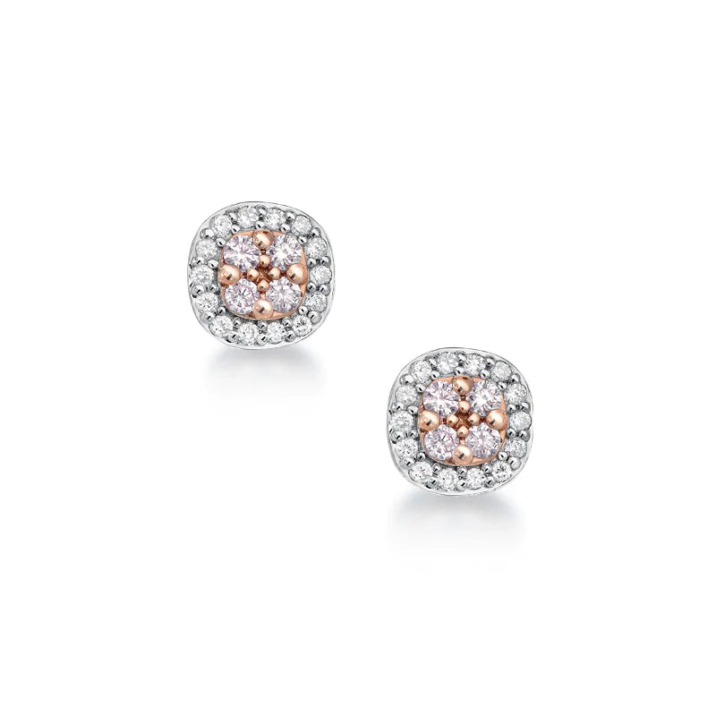 Blush Mon Cherie Earrings with Argyle Pink and White Diamonds
