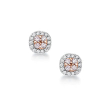Load image into Gallery viewer, Blush Mon Cherie Earrings with Argyle Pink and White Diamonds