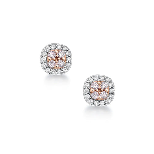 Blush Mon Cherie Earrings with pink diamonds from the Argyle mine and White Diamonds