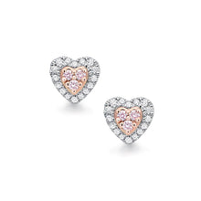 Load image into Gallery viewer, Blush Joy Earrings with Argyle Pink and White Diamonds