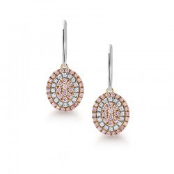 Blush Nellie Earrings with pink diamonds from the Argyle mine and White Diamonds