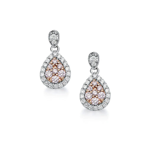Blush Penelope Earrings with pink diamonds from the Argyle mine and White Diamonds