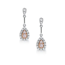 Load image into Gallery viewer, Blush Dusk Earrings with Argyle Pink and White Diamonds