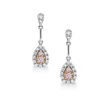 Load image into Gallery viewer, Blush Dusk Earrings with pink diamonds from the Argyle mine and White Diamonds