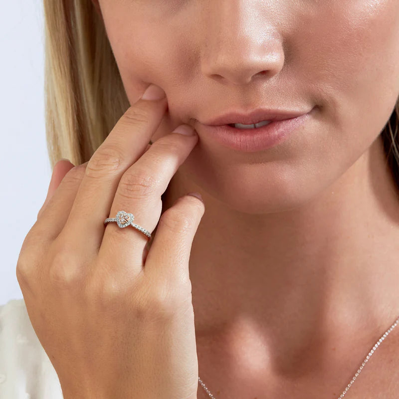 Blush Joy Ring with Argyle Pink and White Diamonds
