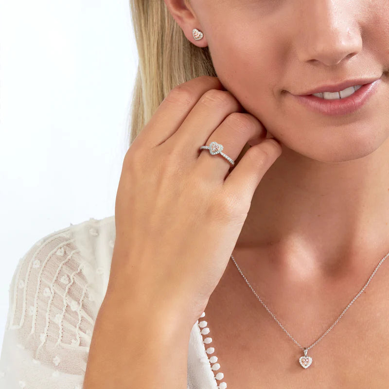 Blush Joy Ring with Argyle Pink and White Diamonds
