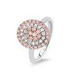 Blush Nellie Ring with pink diamonds from the Argyle mine and White Diamonds