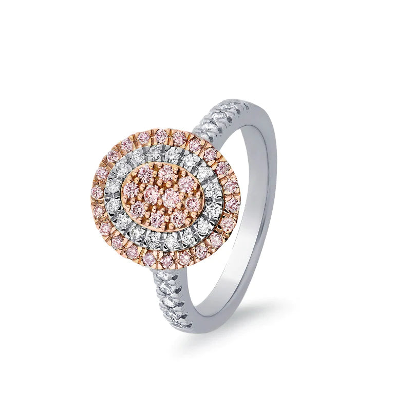 Blush Sunrise Ring with Argyle Pink and White Diamonds