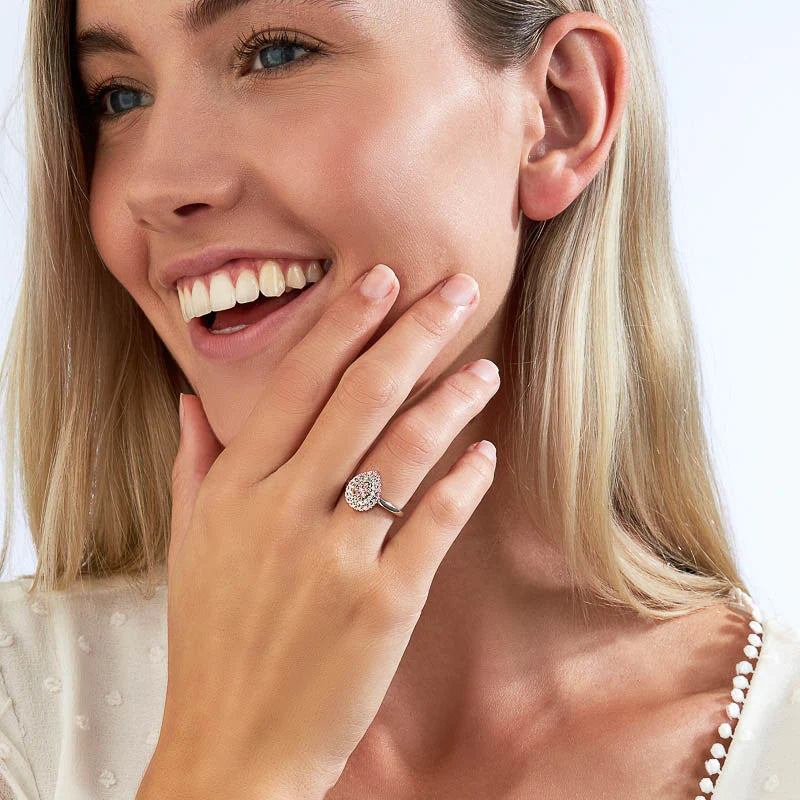 Blush Clarissa Ring with Argyle Pink and White Diamonds