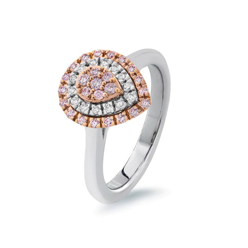Blush Clarissa Ring with Argyle Pink and White Diamonds