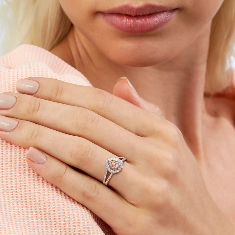 Blush Penelope Ring with Argyle Pink and White Diamonds
