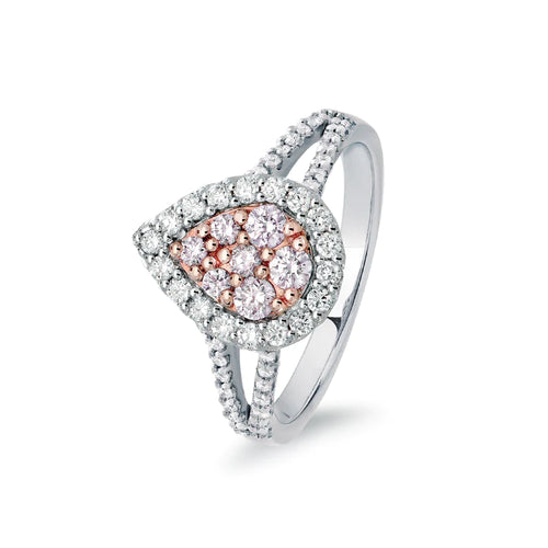 Blush Penelope Ring with pink diamonds from the Argyle mine and White Diamonds