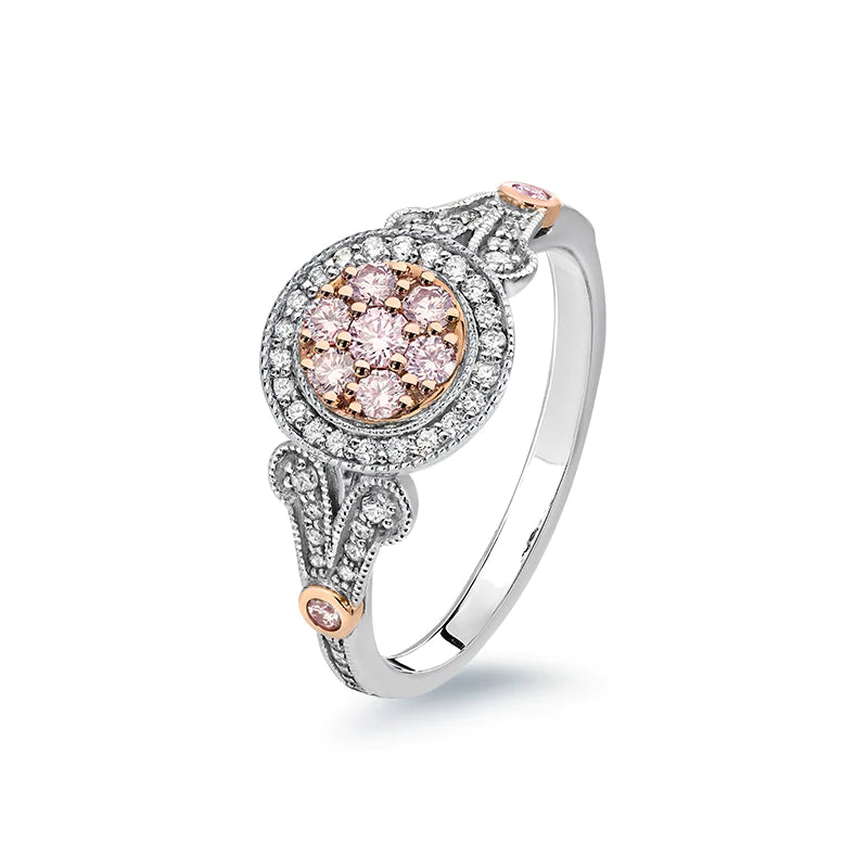 Blush Matilda Ring with Argyle Pink and White Diamonds