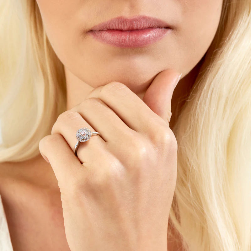 Blush Arabella Ring with Argyle Pink and White Diamonds