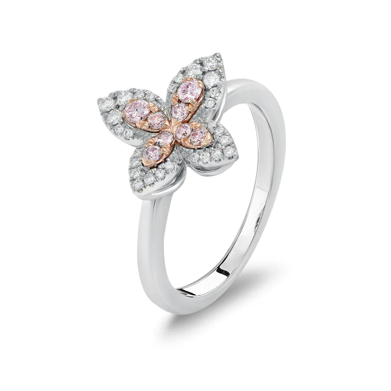Blush Iria Ring with Argyle Pink and White Diamonds