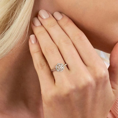 Blush Paisley Ring with pink diamonds from the Argyle mine and White Diamonds