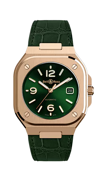 BR 05 GREEN GOLD LEATHER STRAP