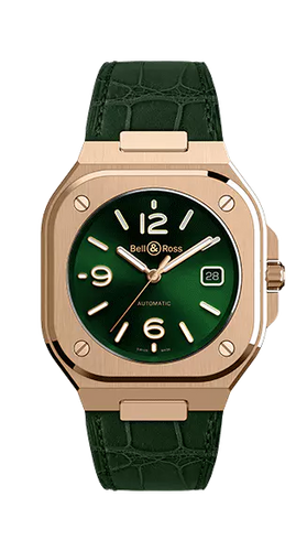 BR 05 GREEN GOLD LEATHER STRAP