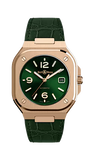 BR 05 GREEN GOLD LEATHER STRAP