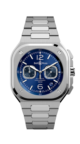 BELL & ROSS BR 05 CHRONO BLUE STEEL BRACELET