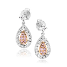 Load image into Gallery viewer, Desert Rose Earrings with Argyle Pink Diamonds EDJE008