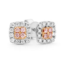 Load image into Gallery viewer, Desert Rose Earrings with Argyle Pink Diamonds EDJE027