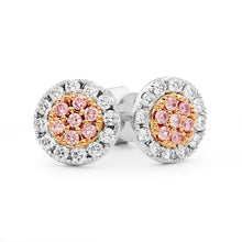 Load image into Gallery viewer, Desert Rose Earrings with Argyle Pink Diamonds EDJE029 PC2