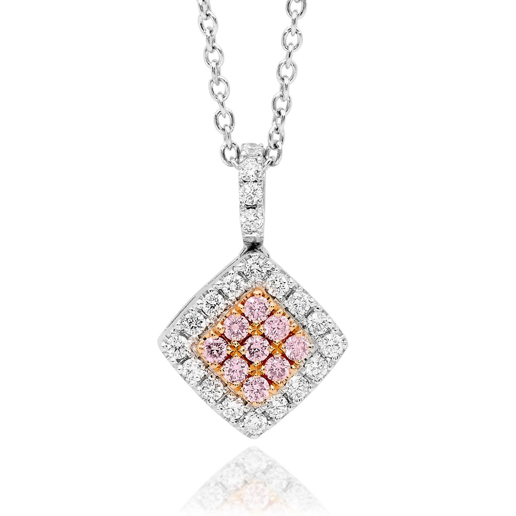 Desert Rose Pendant with Argyle Pink and White Diamonds EDJP018