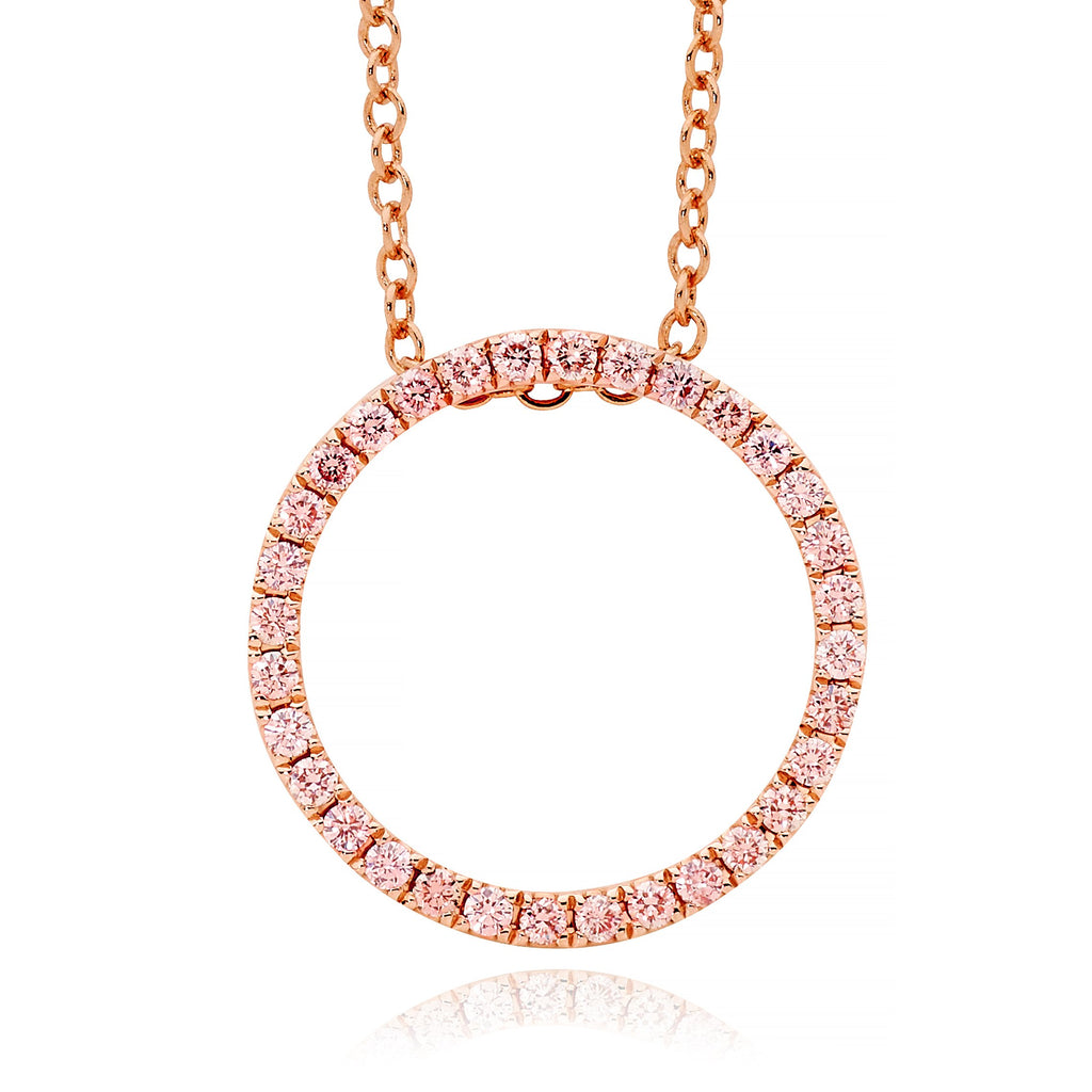 Desert Rose Pendant with Argyle Pink and White Diamonds EDJP043