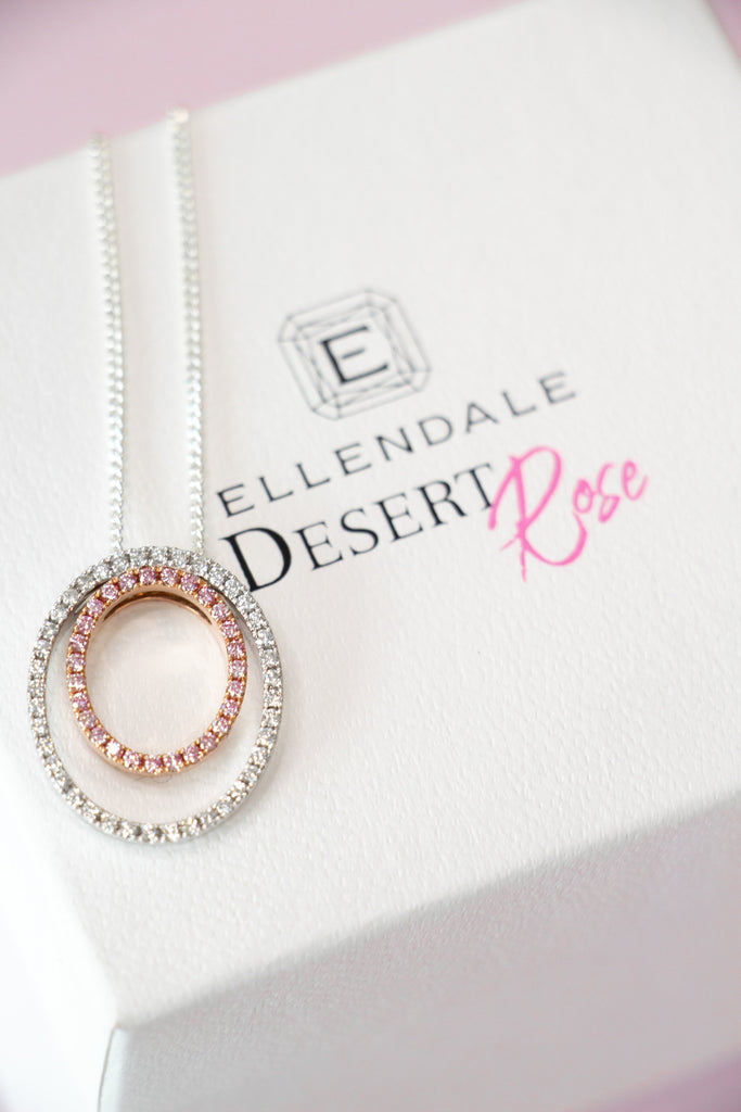Desert Rose Pendant with Argyle Pink and White Diamonds EDJP046