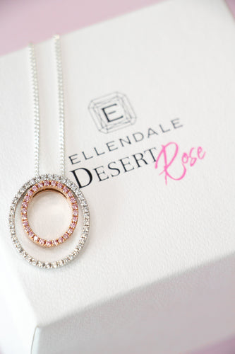 Desert Rose Pendant with pink diamonds from the Argyle mine and White Diamonds EDJP046