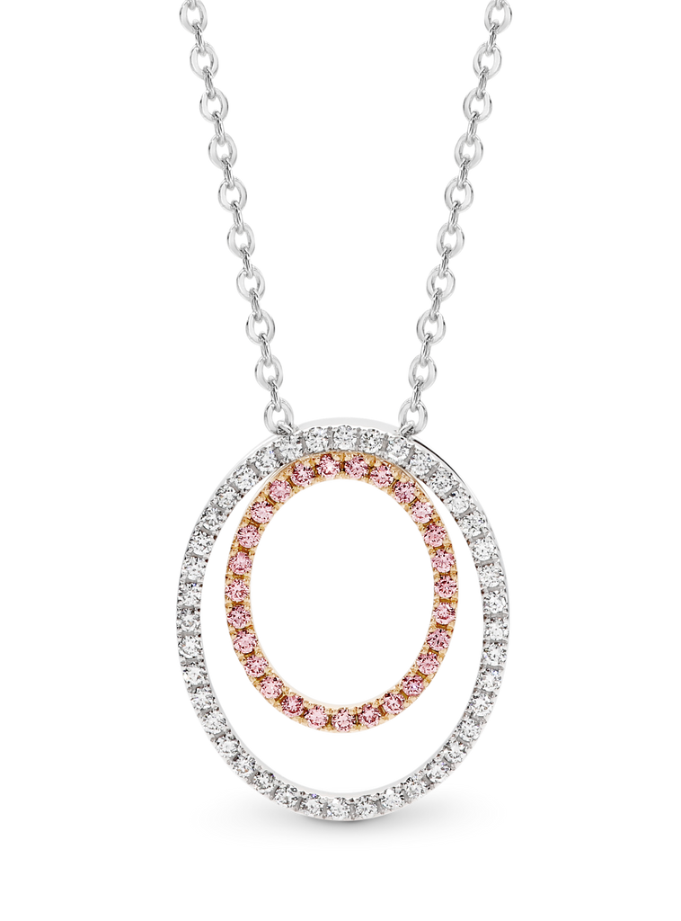 Desert Rose Pendant with Argyle Pink and White Diamonds EDJP046