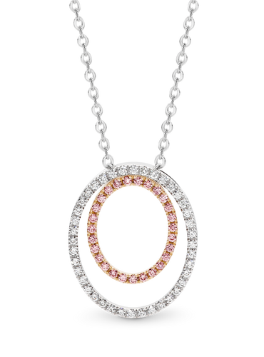 Desert Rose Pendant with pink diamonds from the Argyle mine and White Diamonds EDJP046