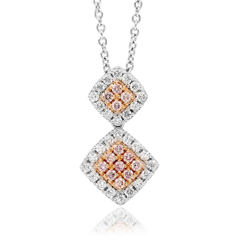 Desert Rose Pendant with pink diamonds from the Argyle mine and White Diamonds EDJP056