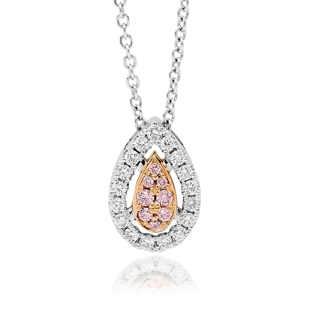 Desert Rose Pendant with pink diamonds from the Argyle mine and White Diamonds EDJP062