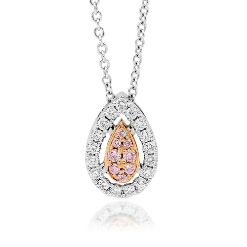 Desert Rose Pendant with pink diamonds from the Argyle mine and White Diamonds EDJP062