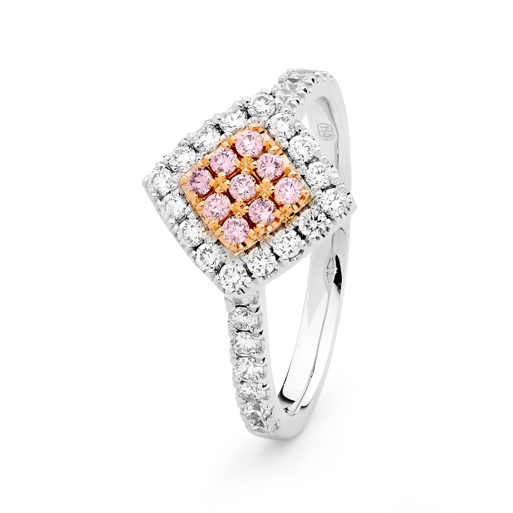Desert Rose Ring with Argyle Pink and White Diamonds EDJR004