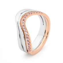 Load image into Gallery viewer, Desert Rose Ring with Argyle Pink and White Diamonds EDJR018