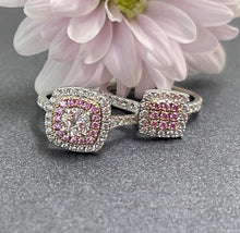 Load image into Gallery viewer, Desert Rose Ring with Argyle Pink and White Diamonds EDJR046