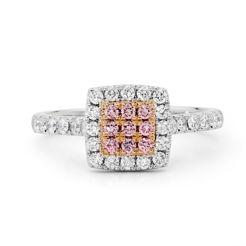 Desert Rose Ring with pink diamonds from the Argyle mine and White Diamonds EDJR046