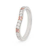 Desert Rose Ring with pink diamonds from the Argyle mine and White Diamonds EDJW001 (7PR)