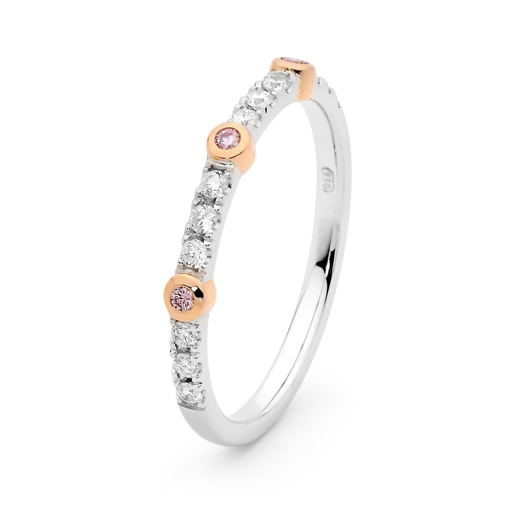 Desert Rose Ring with Argyle Pink and White Diamonds EDJW009
