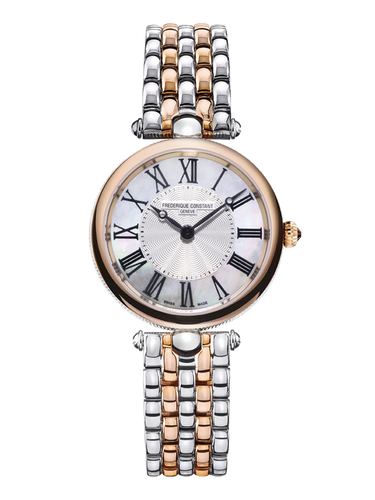 FREDERIQUE CONSTANT CLASSICS ART DECO ROUND LADIES QUARTZ WATCH 2 TONE RG