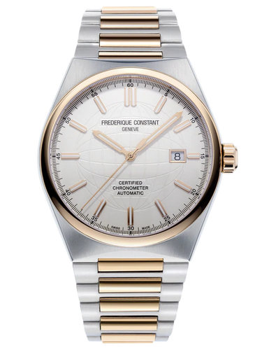 FREDERIQUE CONSTANT HIGHLIFE AUTOMATIC COSC RG PLATED 2 TONES SILVER DIAL