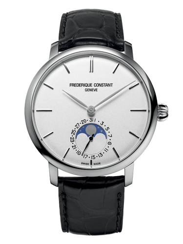 FREDERIQUE CONSTANT SLIMLINE MOONPHASE MANUFACTURE SILVER DIAL