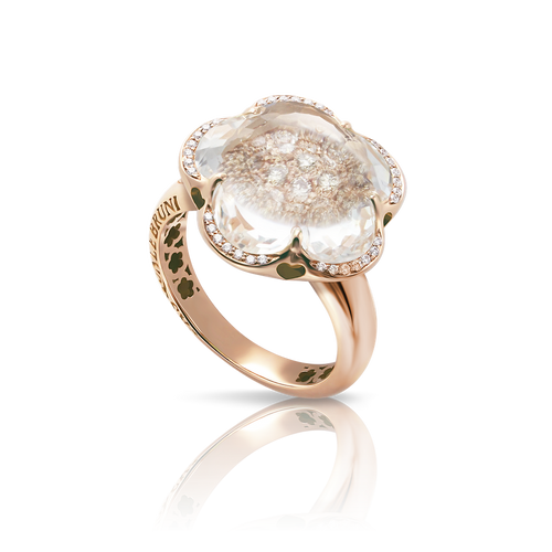 Pasquale Bruni Bon Ton Ring RG Rock Crystal with Diamonds