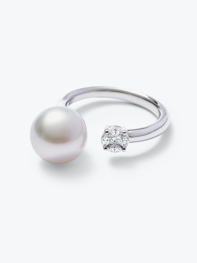 Autore Pearls 18k WG South Sea Pearl and Diamond Ring