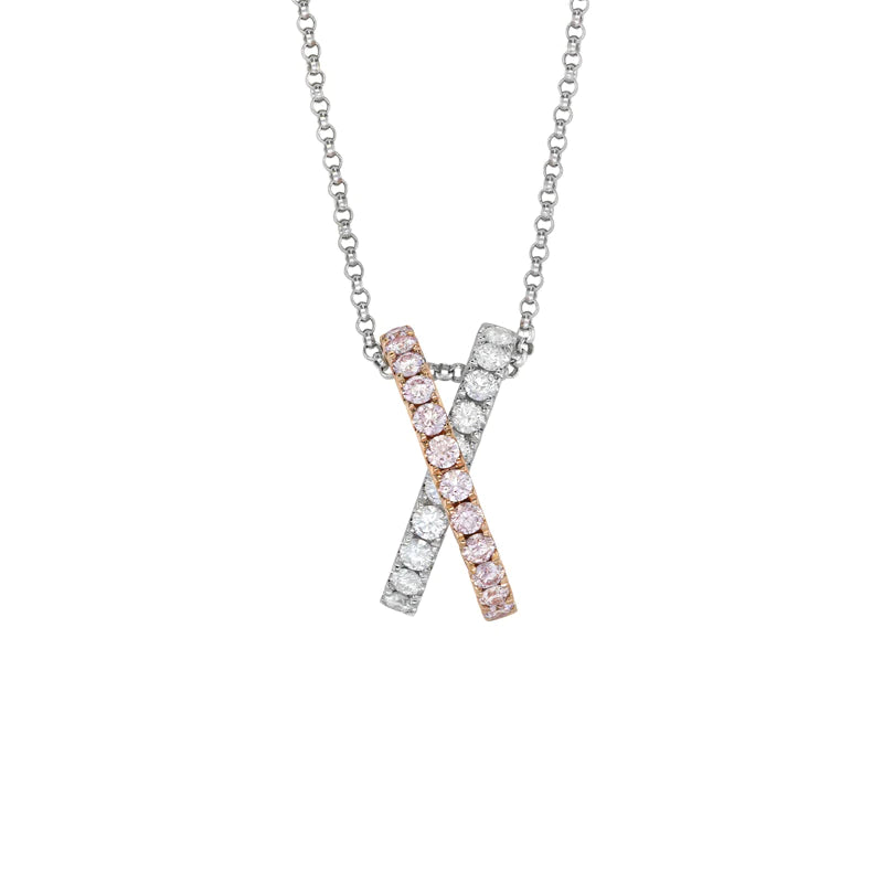 Kimberley Kira Necklace set with pink diamonds from the Argyle mine and White Diamonds